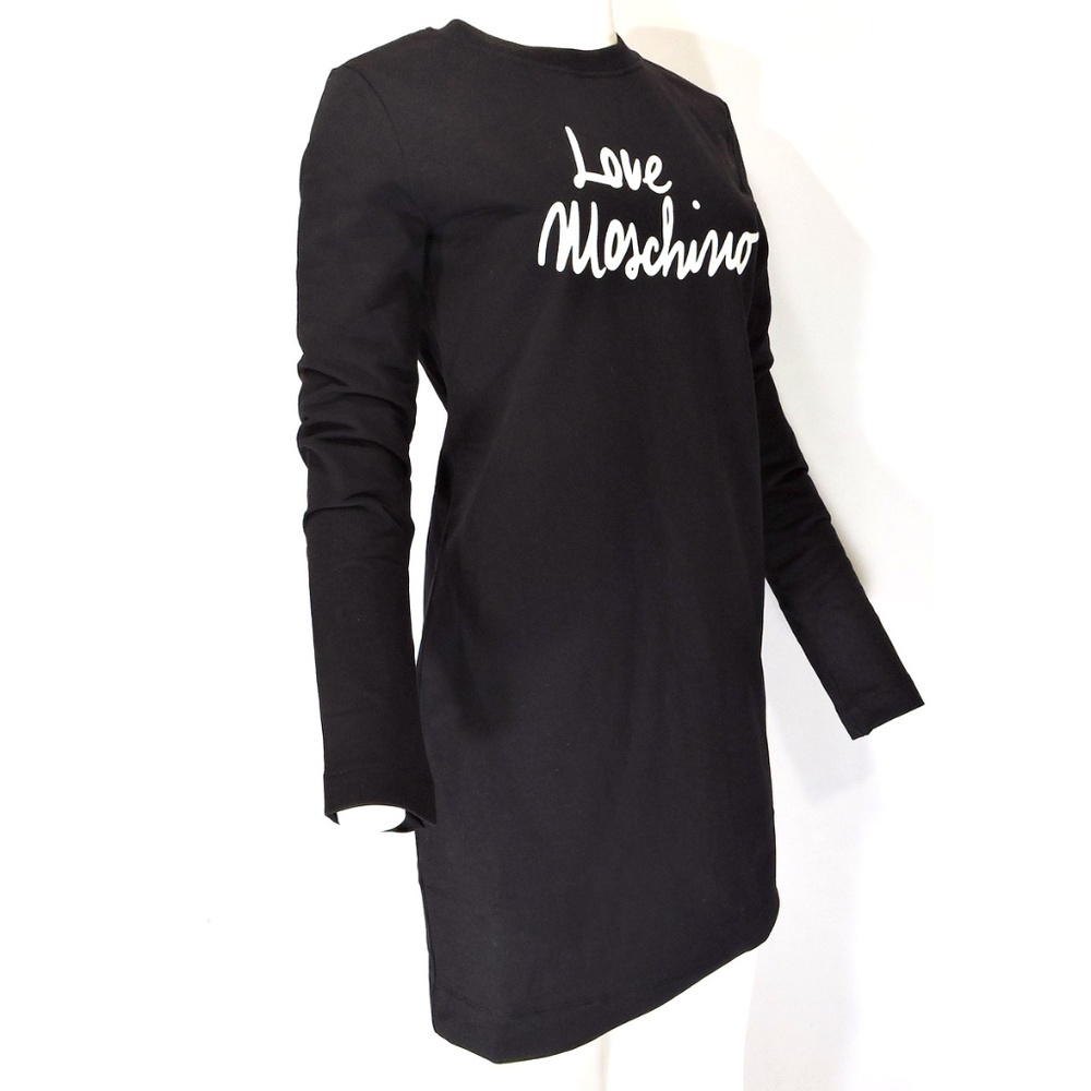 LOVE MOSCHINO ⚜ WOMEN'S BLACK COTTON FASHION DRESS
